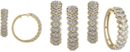 Macy's Diamond Chevron Hoop Earrings (1 ct. t.w.) in 10k Gold